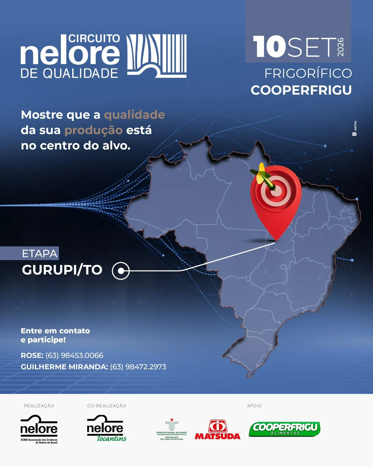 Gurupi recebe etapa do Circuito Nelore de Qualidade e abre espaço para pecuaristas avaliarem seus rebanhos